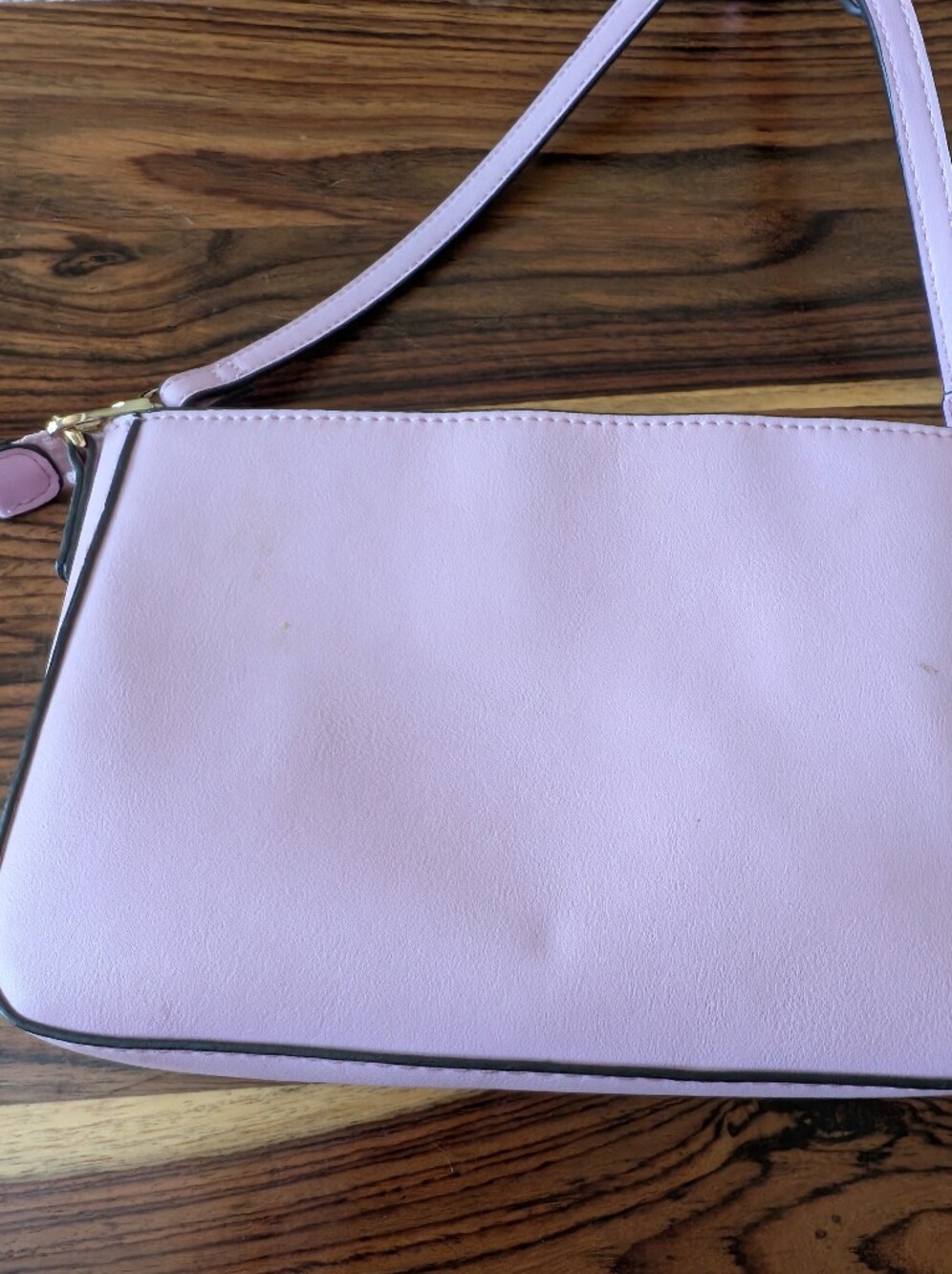 TRINA TURK Pink Scalloped Crossbody Bag Faux Leather Shoulder Purse - Picture 5 of 8